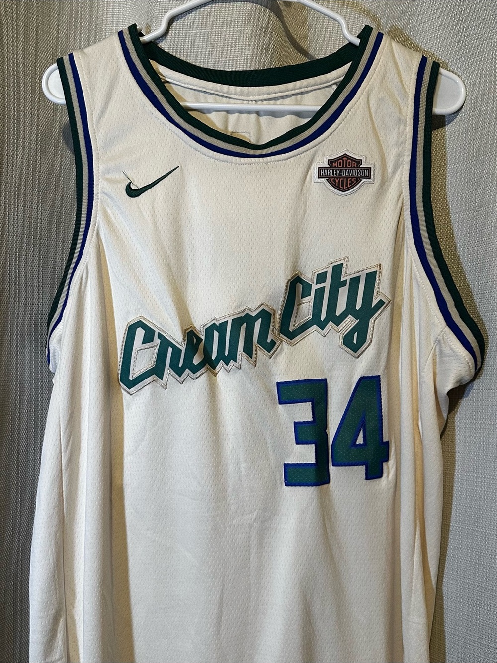 Vintage Nike Giannis Antetokounmpo Bucks #34 Harley Davidson Jersey L 52
